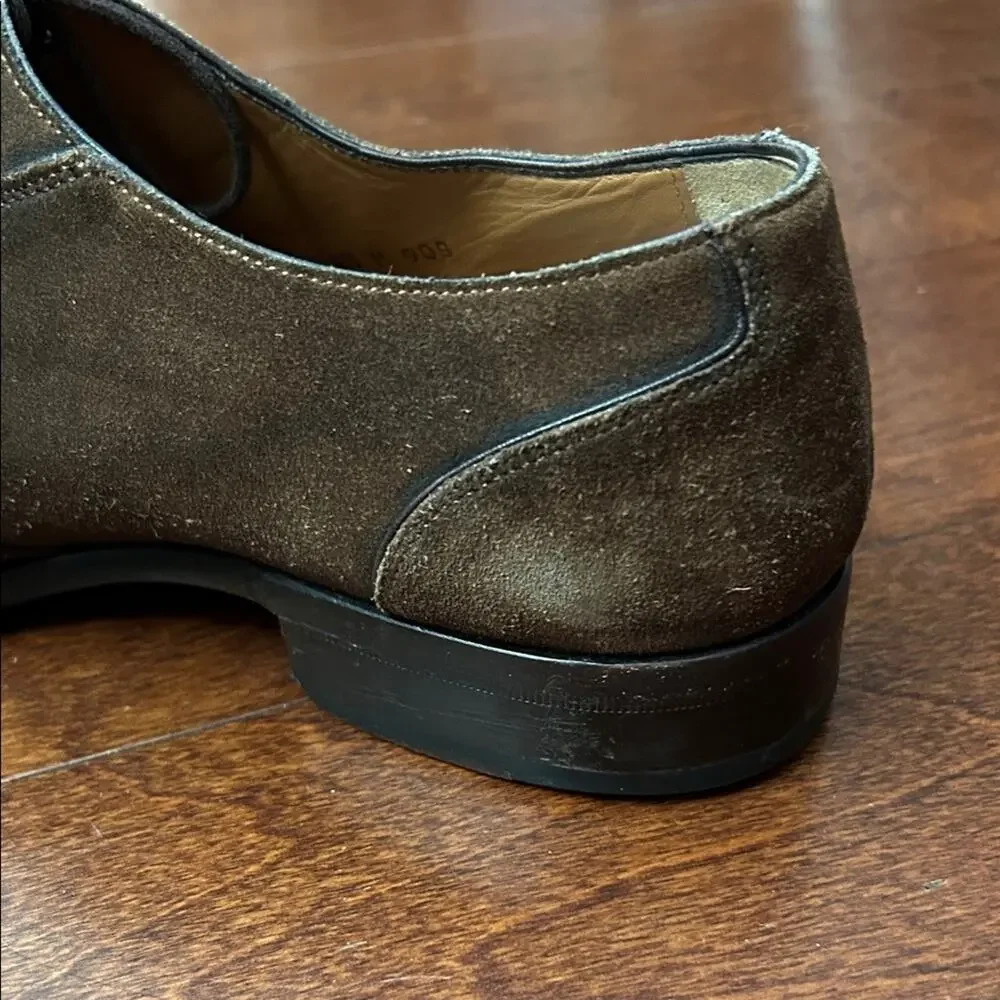 Mezlan Men's Ambrose Brown Suede Lace-Up Oxfords with a Tapered Toe, Size 9.5